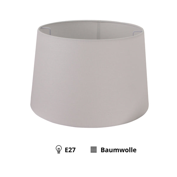 Detailaufnahme des eleganten Lampenschirms in Offwhite. Er schafft eine einladende Atmosphäre in jedem Raum.