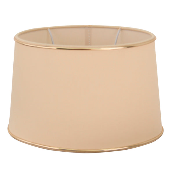 Beiger Lampenschirm Oval von Various mit goldenen Akzenten. Perfekt für eine warme und einladende Beleuchtung.