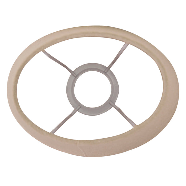 Detaillierter Blick auf den grauen ovalen Lampenschirm von Various. Modernes Design, das jedem Raum Eleganz verleiht.
