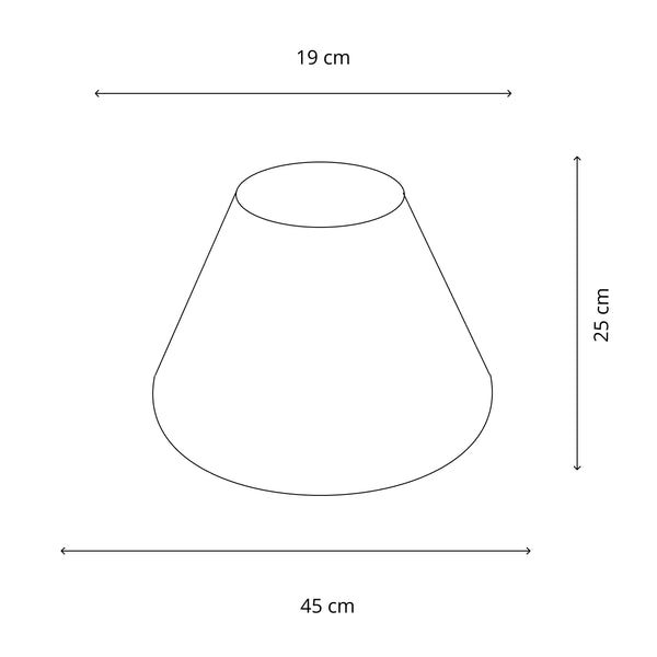 Moderner grauer Lampenschirm mit einem Durchmesser von 45 cm. Er schafft eine gemütliche Atmosphäre in jedem Wohnraum.