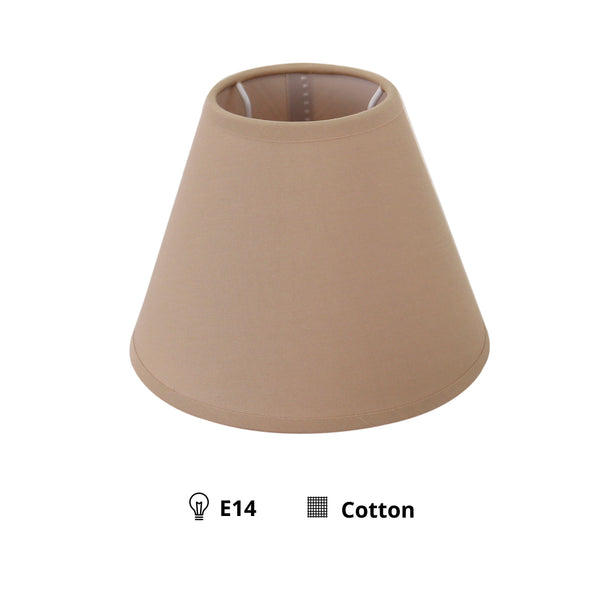 Detailaufnahme des hellbraunen Lampenschirms Top mit elegantem Design. Ideal für stimmungsvolles Licht in jedem Raum.