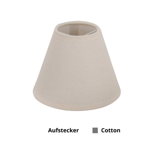Detailaufnahme des naturfarbenen Lampenschirms mit Ø14 cm. Harmoniert perfekt mit verschiedenen Lichtquellen im Raum.