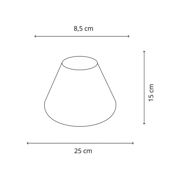 Detailaufnahme des naturfarbenen Lampenschirms mit schlichtem Design. Er ergänzt jeden Raum mit warmem, einladendem Licht.