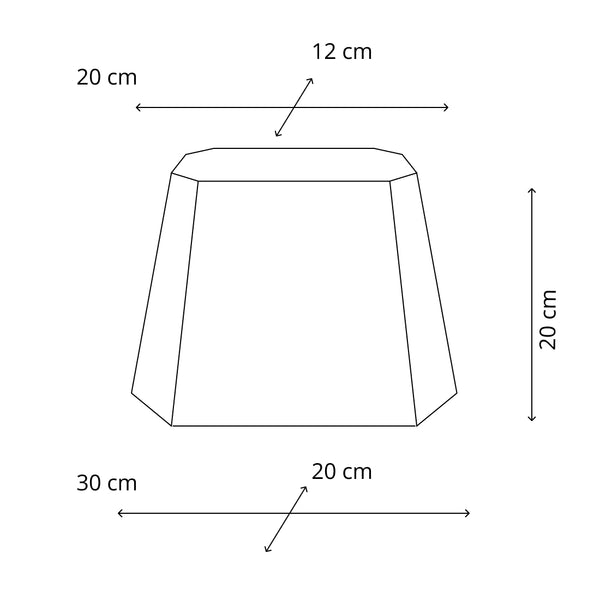 Detailansicht des achtseitigen Lampenschirms Conica in Weiß. Ideal für eine elegante, helle Atmosphäre in jedem Raum.