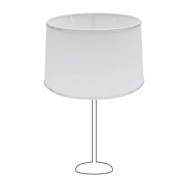 Schimmernder ovaler Lampenschirm in Silber für zeitloses, modernes Ambiente. Ideal für stimmungsvolle Beleuchtung im Raum.