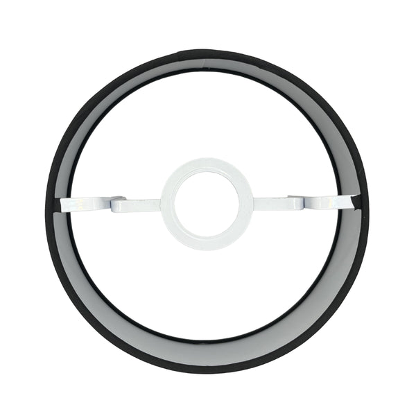 Schwarzer Lampenschirm im modernen Drum-Design, perfekt für stimmungsvolle Beleuchtung in jedem Raum.