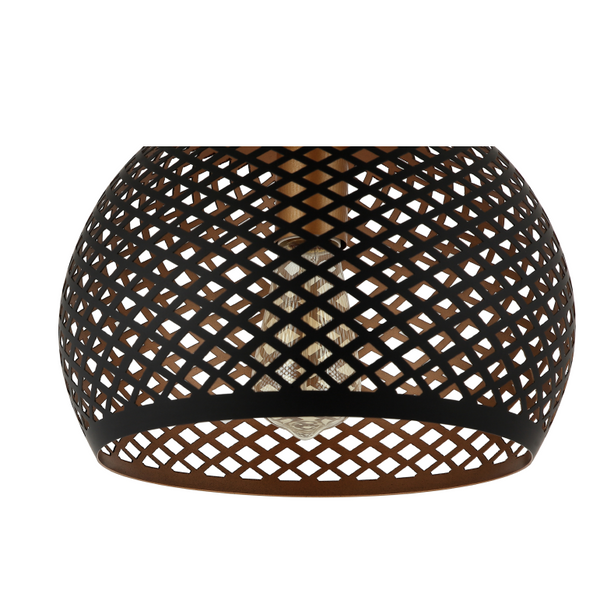 Detailansicht der schwarzen Pendelleuchte Lodi mit elegantem Design.
