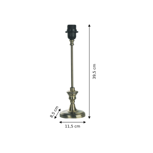 Maßzeichnung mit allen Abmessungen in Zentimetern: Various Lampenfuß - Bronze - 39.5 cm - Metall - E27