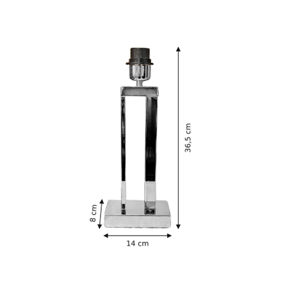 Maßzeichnung mit allen Abmessungen in Zentimetern: Various Lampenfuß - Chrom - 36.5 cm - Metall - E27