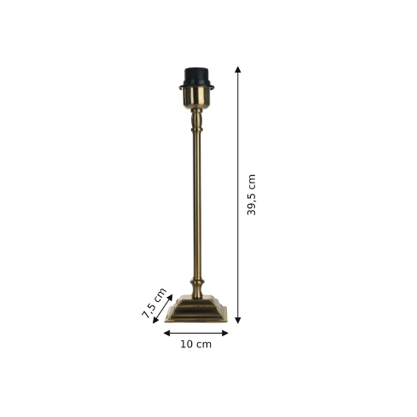 Maßzeichnung mit allen Abmessungen in Zentimetern: Various Lampenfuß - Messing - 39.5 cm - Metall - E27