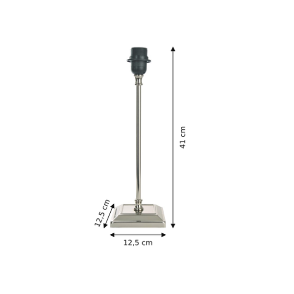 Maßzeichnung mit allen Abmessungen in Zentimetern: Various Lampenfuß - Silber - 41 cm - Metall - E27