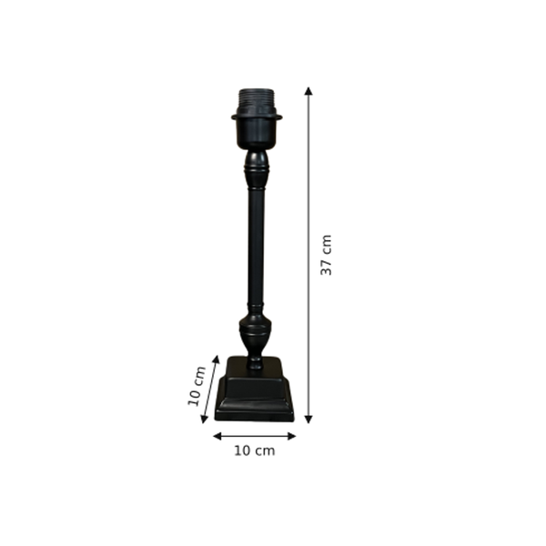 Maßzeichnung mit allen Abmessungen in Zentimetern: Various Lampenfuß - Schwarz - 37 cm - Metall - E27