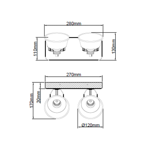 Detailansicht der schwarzen Deckenleuchte Max. Ihr modernes Design bringt zeitgemäßen Chic in jede Wohnung.