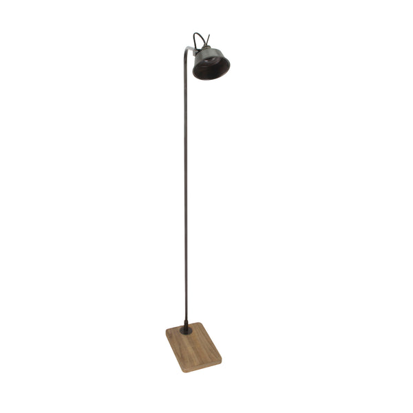 Detailreiche Stehleuchte Max aus Holz in Schwarz. Ideal für eine gemütliche Leseecke oder stilvolle Akzente im Raum.