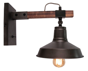Industrielle Wandleuchte Max in Schwarz überzeugt mit robustem Design. Perfekt für moderne Wohnräume und kreative Akzente.