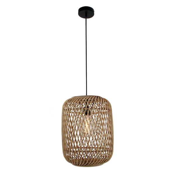 Die braune Pendelleuchte Cross bringt ländlichen Charme in Ihr Zuhause. Ideal für gemütliche Essbereiche.