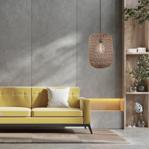 Die braune Pendelleuchte Cross bringt ländlichen Charme in jedes Zuhause. Ideal für gemütliche Abende.