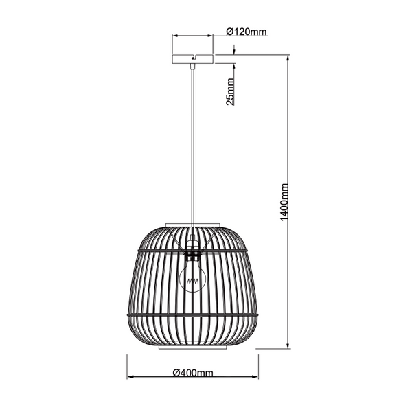 Detailaufnahme der rustikalen Pendelleuchte Nature Trapeze in Braun. Ein echter Blickfang für natürliche Wohnkonzepte.