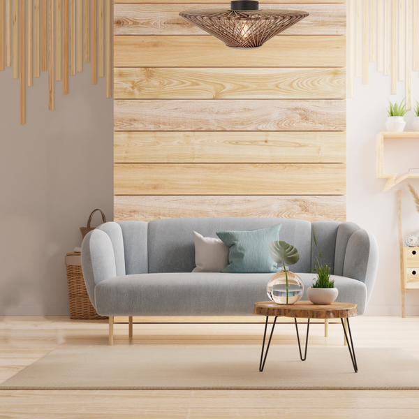 Die braune Nature Trapeze Deckenleuchte überzeugt mit ihrem modernen Design.