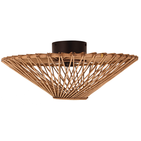 Detailaufnahme der modernen Deckenleuchte Nature Trapeze in braun. Sie bringt einen natürlichen Akzent in jedes Zuhause.