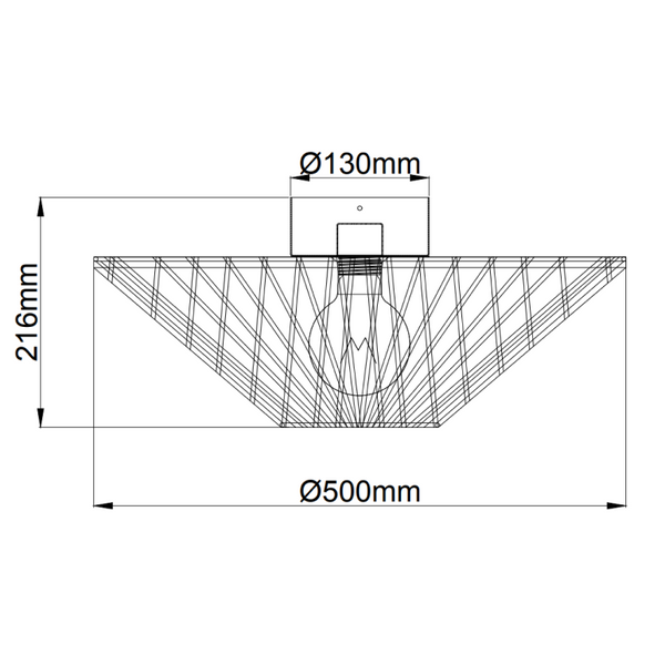 Detailaufnahme der braunen Nature Trapeze Deckenleuchte. Ihr modernes Design sorgt für zeitlose Eleganz in jedem Raum.