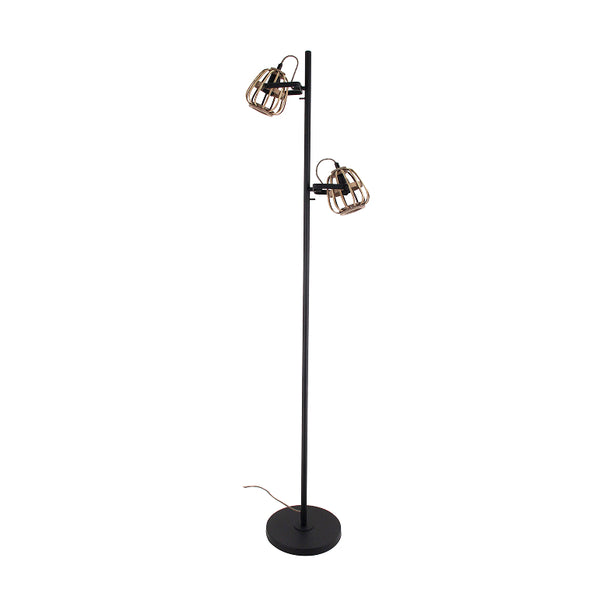 Die braune Stehleuchte Nature Trapeze vereint rustikale Eleganz mit warmem Licht. Ideal für eine gemütliche Atmosphäre.