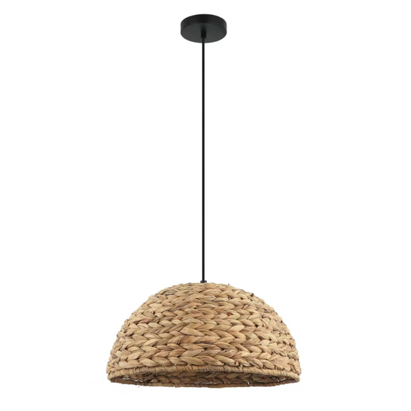 Detailaufnahme der braunen Pendelleuchte Nature Treccia. Ihr Bohemian-Stil bringt Wärme und Gemütlichkeit in jeden Raum.