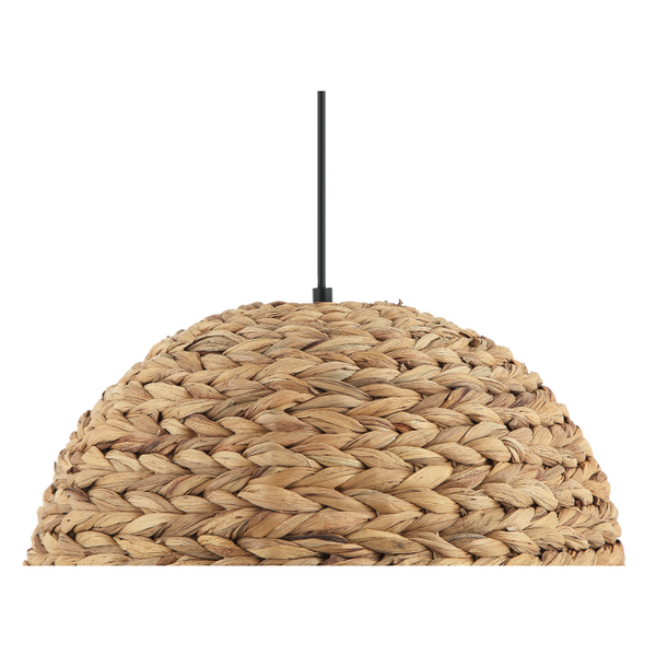 Detailaufnahme der braunen Pendelleuchte Nature Treccia im Bohemian-Stil.