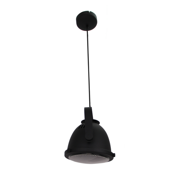 Detailaufnahme der schwarzen Pendelleuchte Nero mit industriellem Flair. Ideal für moderne Wohnräume und stilvolle Akzente.