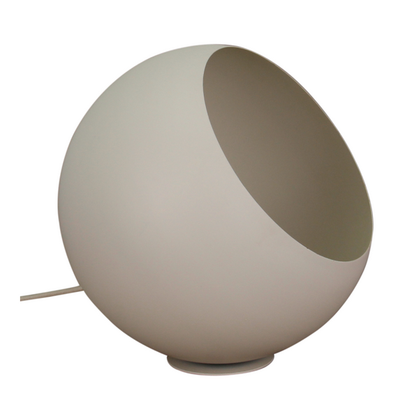 Moderne Tischleuchte Sfera in elegantem Grau. Ihr zeitloses Design fügt sich harmonisch in jedes Ambiente ein.