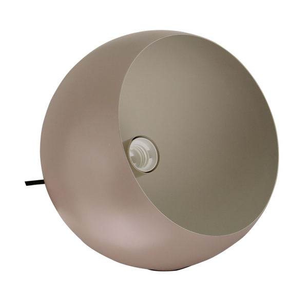 Detailaufnahme der taupefarbenen Various Sfera Tischleuchte.
