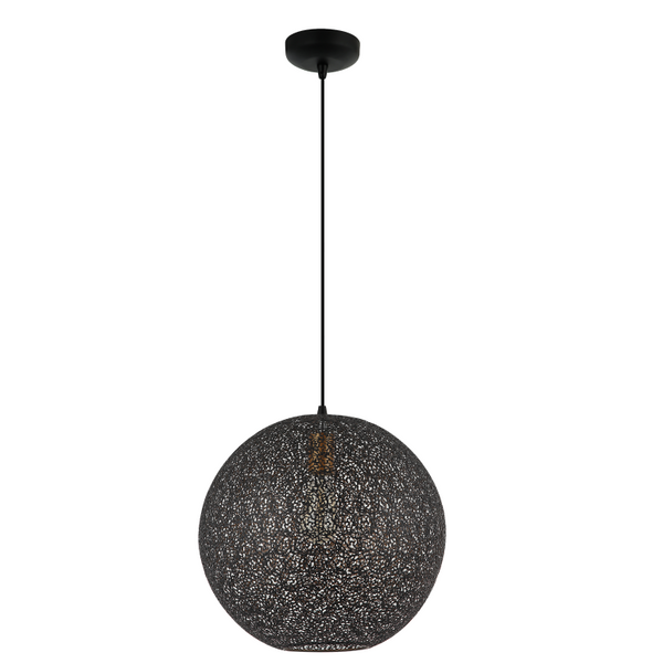Detailansicht der schwarzen Pendelleuchte Rolo mit modernem Design. Ideal für schicke Essbereiche und stilvolle Akzente.