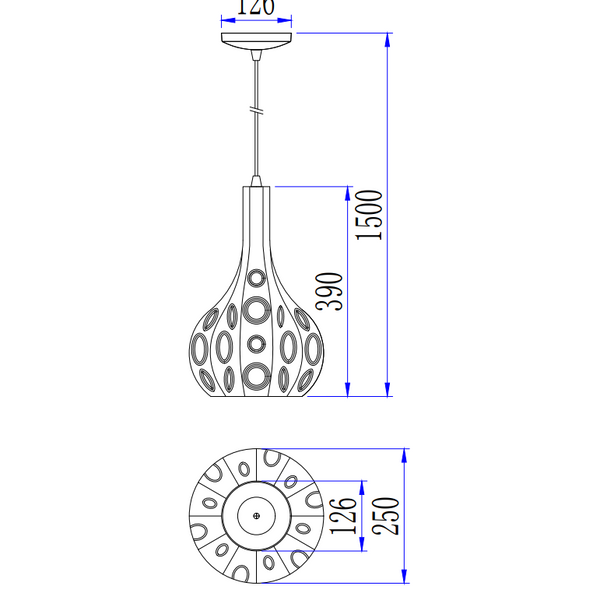 Detaillierte Ansicht der schwarzen Pendelleuchte Oro mit klassischem Design. Perfekt für stilvolle Akzente in jedem Raum.
