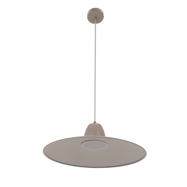 Detailaufnahme der Roma Pendelleuchte in sanftem Creme. Ihr industrielles Design verleiht jedem Raum einen besonderen Charme.