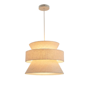 Kreative Pendelleuchte Scarlisa in sanftem Beige bringt einen Hauch von Japandi-Ästhetik in jeden Raum.