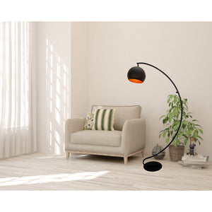 Die schwarze Sfera Stehleuchte in modernem Design verleiht jedem Raum eine elegante Atmosphäre.