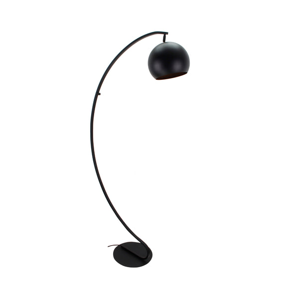 Detailaufnahme der modernen Sfera Stehleuchte in Schwarz. Ideal für gemütliche Ecken und stimmungsvolle Beleuchtung.