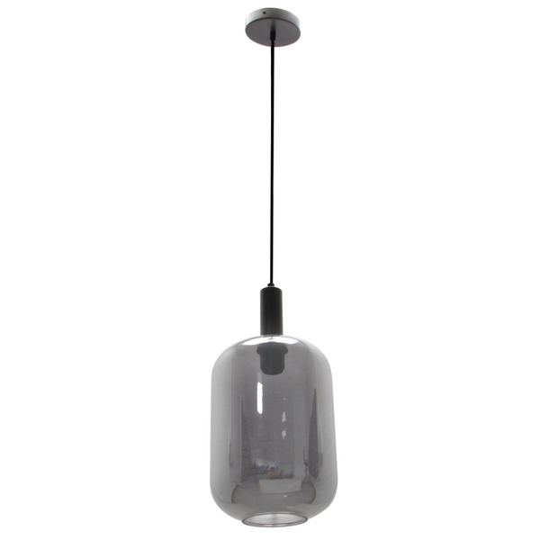 Detailaufnahme der modernen Pendelleuchte Specchio in Schwarz.
