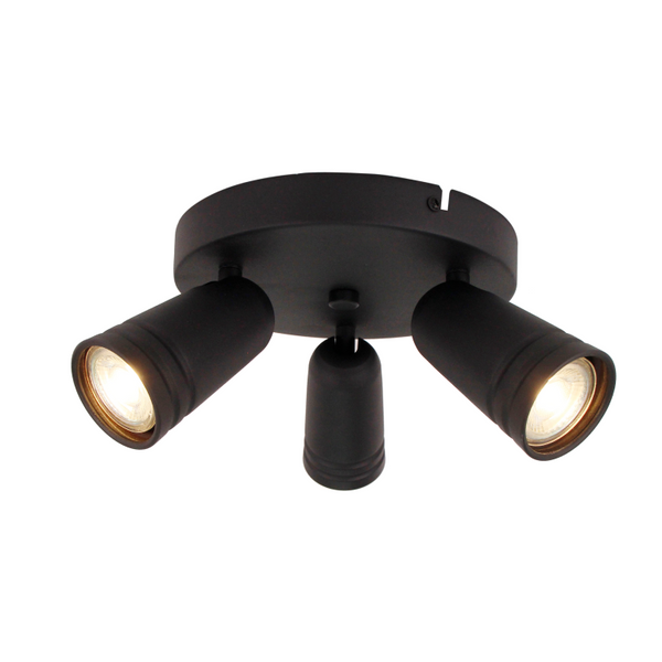 Schlichte schwarze Deckenleuchte Spero im industriellen Design. Perfekt für gezielte Akzentbeleuchtung in modernen Räumen.