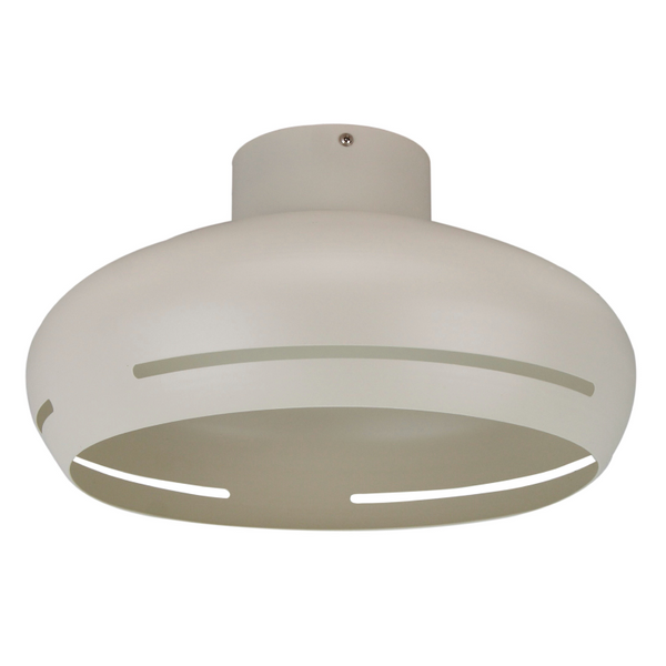 Detailaufnahme der cremefarbenen Deckenleuchte Streifen. Modernes Design, ideal für eine gemütliche Beleuchtung im Raum.