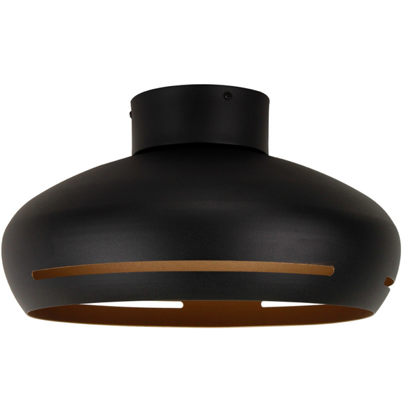 Detailansicht der Various Streifen Deckenleuchte in Schwarz und Gold. Ihr modernes Design bringt elegantes Licht in jeden