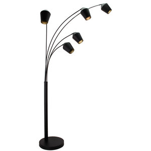 Schwarze Stehleuchte Tavola mit modernem Design und eleganter Silhouette.