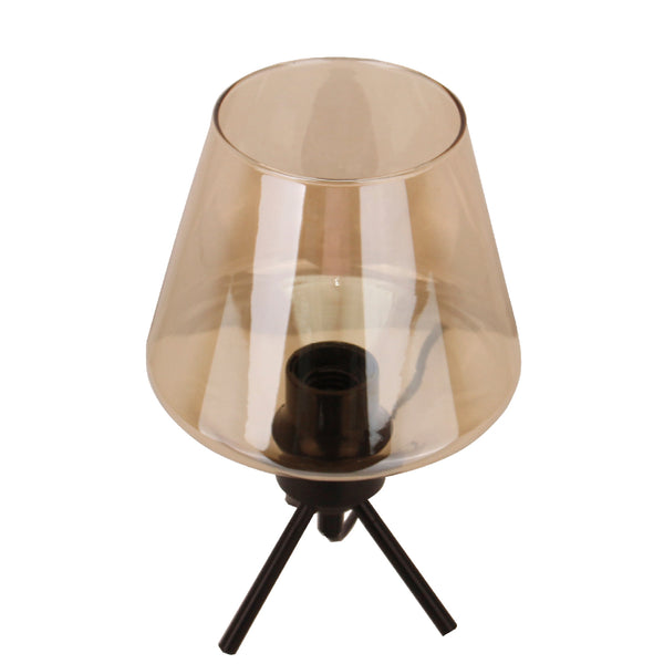 Moderne Tischleuchte Tris in elegantem Schwarz mit kompaktem Design. Ideal für stimmungsvolle Akzente in jedem Raum.