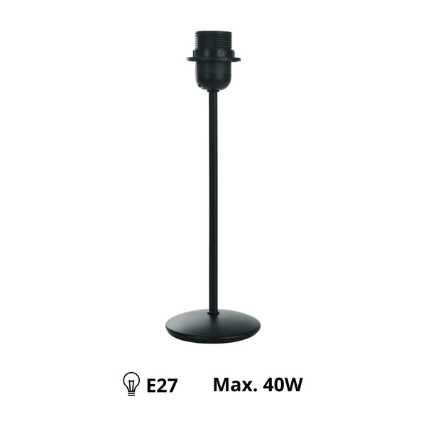 Detailaufnahme des modernen Lampenfußes in elegantem Schwarz. Perfekt für individuelle Leuchtenkreationen in jedem Wohnraum.