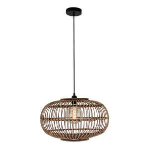Die beigen Woven Pendelleuchte aus Bambus bringt einen natürlichen Charme in moderne Räume. Ideal für gemütliche Abende.