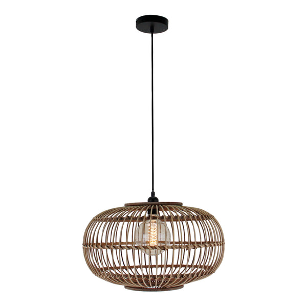 Die beigen Woven Pendelleuchte aus Bambus bringt einen natürlichen Charme in moderne Räume. Ideal für gemütliche Abende.