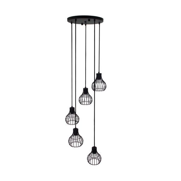 Detailaufnahme der modernen Goccia Pendelleuchte in Schwarz. Sie verleiht jedem Raum ein elegantes und stilvolles Ambiente.