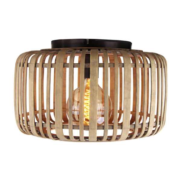 Die braune Rattan Deckenleuchte verleiht Wohnräumen ein warmes, einladendes Ambiente. Ideal für gemütliche Abende.
