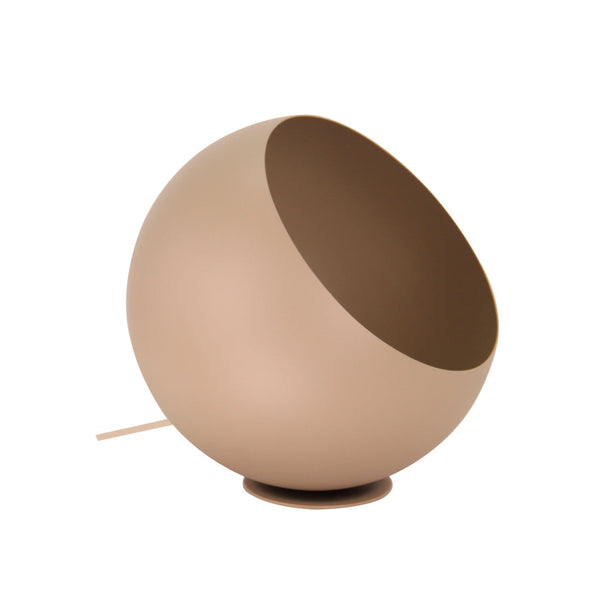 Detailansicht der modernen Tischleuchte Sfera in sanftem Creme. Ideal für stimmungsvolle Akzente in Ihrem Wohnraum.