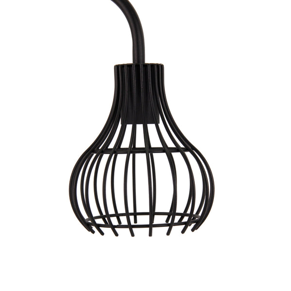 Detailansicht der Goccia Tischleuchte in Schwarz mit industriellem Flair. Perfekt für eine moderne Wohnambiente.